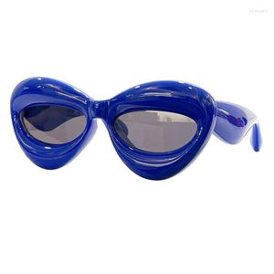 Sonnenbrille Einzigartige Candy Farbe Sexy Lippen LW40097I Für Frauen Gelb Blau Gradient Sonnenbrille Männer Punk Hip Hop Shades