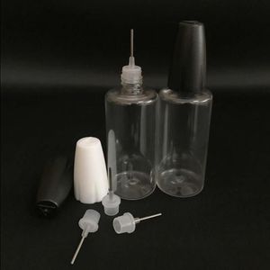 Novas garrafas conta-gotas de plástico de 10ML com pontas de metal Garrafa de agulha vazia E-Líquido PET Recipiente de plástico para suco Nqiva