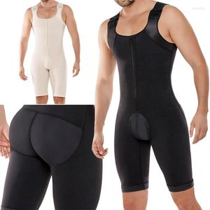 Mäns kroppsformar Bodysuit Shapewear Men's Budomen Crotch Full Open Underwear Compression Abs Slimming Workout Size Control Shaper