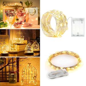 Cordas de LED 1m/2m/5m/10m String LED LUZ LUCES Garland Street Battery Powerd Fairy Lights LED LED LED PAR