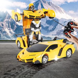 Electric RC Car RC Robot for Kids Transformation Toy Remote Control Deformation Vehicle Model with Transform 360Rotating Drifting 231117