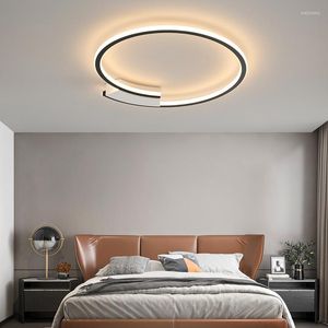 Taklampor minimalistisk LED -ljuskrona för sovrumsdekor barnrumsstudie levande moderna lampor Vit cirkulär ringljus