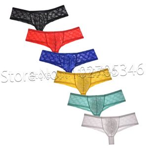 Herren-Mini-Boxershorts aus Spitze, dehnbar, Jacquard-Unterwäsche, konvexe Mikro-Unterhose, posierender Bikini-Boxer