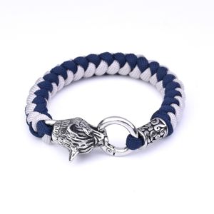 Vintage Wolfskopf Charm Paracord Armbänder Schmuck für Männer Geschenk