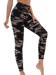 Pantaloni da donna Capris CUHAKCI Camouflage stampato Leggings da donna Leggins fitness Palestra Skinny elastico alto Verde militare Jegging Sport Matita 231116