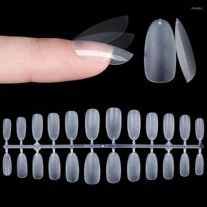 False unhas Uma caixa de 300 Ultra Fin Fin Alto grau sem rastreamento superfície fosca Falsa Pintura de unhas de cor curta Dicas de pintura