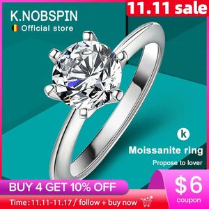 Wedding Rings Knobspin Original 925 Sterling Silver Ring Diamonds with Certificate Fine Jewelry Engagement for Women 231117