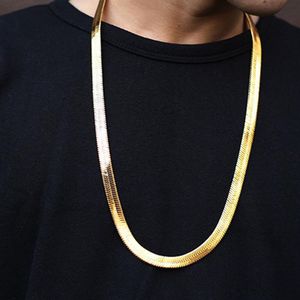 Hiphop 75 cm HerringBone Chain New Fashion Style 30in Snake Chains Gold Chains Halsband smycken för barklubb Male Female Gift215y