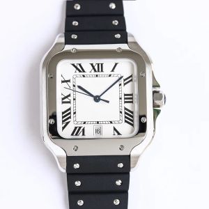 Relógios masculinos 39mm azul relógio de borracha e aço inoxidável 904l relógios mecânicos caso pulseira moda data relógio masculino montre de luxo