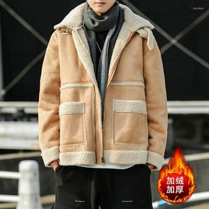 Men's Down VERSMA 2023 Japanese Harajuku Vintage Thickened Wool Collar Jacket Coat Men Warn Russian Winter Coats Large Size Lamb