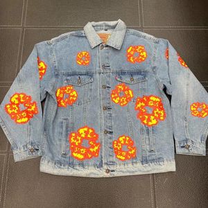 Europe Vintage Lovers Couples Denim Jacket with Flower Print Short Outerwear Coats 23FW Nov 16th