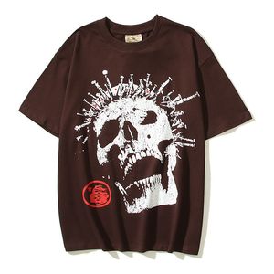 Mens T Shirts Womens Shirts Nail Skull Head Europe and America High Street Short-sleeved T-shirt