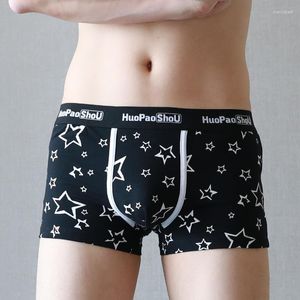 Unterhose Fashion Print Boxer Herren Unterwäsche Baumwolle Sexy Mittlere Taille Herren Boxershorts Höschen Atmungsaktive U Convex Pouch Cuecas