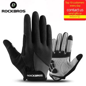 Fem fingrarhandskar Rockbros Windproect Cycling Glors Bicycle Touch Screen Riding Mtb Bike Glove Thermal Warm Motorcykel Vinter Autumn Cykelkläder 231117