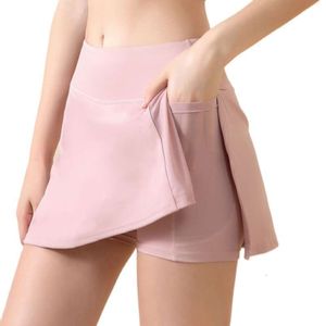 Lu Align Woman Exercise Shorts LuluShort Skirt for Fitness Breathable Laika Fabric Sexy High Elasticity with Tennis Golf Badminton Summer Jogger Lemon Lady Gry Spor