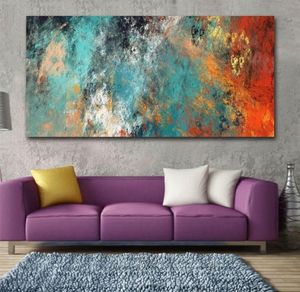Grande arte abstrata para parede, nuvens coloridas, pintura a óleo, tela, posteres, impressões, imagens de parede para sala de estar, quadros, casa moderna, dec5256532