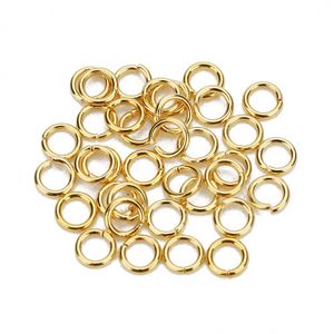 100 st/Lot rostfritt stål Öppen Jump Ring 4/5/6/8mm Dia Round Gold Color Split Rings för DIY -smycken som gör fynd Partihandel smycken som gör Jewelry fynd