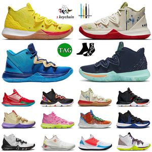 Erkek tasarımcısı düşük Kyrie 5 Basketbol Ayakkabıları Büyük Boyut 12 Kurabiye ve Krem Arkadaşları Ananas Evi Arkadaşları Bir Gün Var Mamba Kyries Kadın Og Sneakers