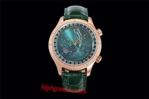 Tz Men's Watch 5106R/5102/6104 Titta på storlek 42mm Tjocklek 10mm utrustad med 9015 Mekanisk pärlhjulrörelse Sapphire Glass Mirror Moon Disk guldpläterad process