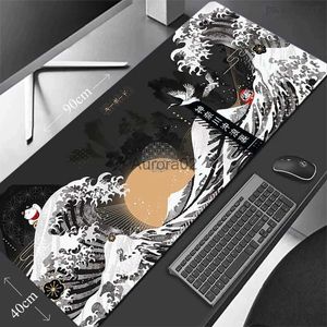 Muskuddar Handled vilar Fish Mouse Pad Gaming Mousepad Mat Gamer Mouse Mat Keyboard Mat Desk Mat mattan Mausepad XXL för dator bärbar dator pad yq231117