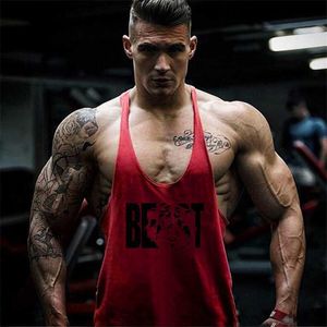 Erkek Tank Tops 2022 Pamuk Spor Salonu Tank Tops Erkekler İçin Erkekler Vücut Geliştirme Giyim Fanilleştirme Fitness Stringer Vest T230417