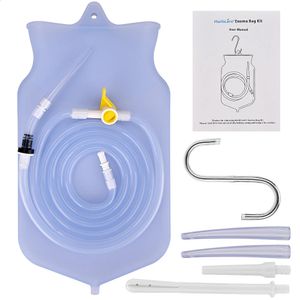 Massagni delle gambe 2L Kit di sacca per clistere caffè kit riutilizzabile in silicone a colon pulizia entetoclysm borse intestinali disintossicate per il lavaggio anale vaginale 231116 231116