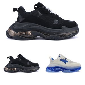 2023 Triple S Herren Damen Neongrüne Herren-Trainer Tennis Cas Designer Designer-Schuhe Triple S-Plattform-Sneaker Klare Sohle Schwarz Weiß Grau Rot Rosa Blau Royal