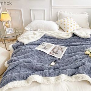 Blankets Solid thicken wool fleece blankets adult children winter super hot throw blanket 2 sides quilt for sofa room beds covers home