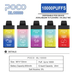 Fast shipping POCO BL10000 puffs 10000 disposable Vape Box bulk wholesale desechable Vape Pod Pen Prefilled Juice 10K puff vaper desechable