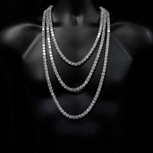 Naszyjnik łańcucha tenisowego 2019 z CZ Paved for Men Jewelry z białym złotem Pleated Naszyjnik tenisowy Męsak Biżuteria K5250R