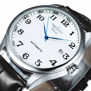 Outros relógios Vencedor Business Minimalista Relógio para Homens Retro Clássico Calendário Design Top Marca Automática Mecânica Cinto de Couro Preto 231117