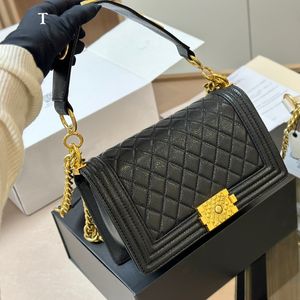 Kanal Caviar Hobo Umhängetaschen le boy Frauen Diamond Lattice Cross Body Wallet Vintage Kartentasche Handtasche Luxus Designer Marke Gold Hardware Ketten Schwarze Geldbörsen