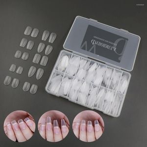 False Nails 600pcs Upgraded Matte Gel Nail Tips XXS Coffin Almond Round Pre-shaped Full Cover Acrylic Fake Extension System