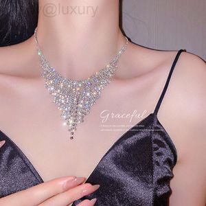 Modehalsband ny stil med diamanttasshalsband i vårhalsband för kvinnor sterling silver smycken