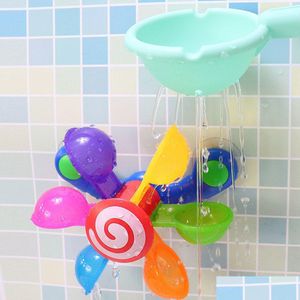 Bath Toys Fun Suction Cup Waterfall Gift Bathtub Whirling Windmill Baby Toy Sensory 230627 Drop Delivery Kids Maternity Shower Dhxr9