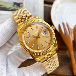 ABB_WATCHES MENS 시계 커플 자동 41/36mm 기계식 31/28 석영 시계 상자 날짜 Just Gold Watches Round Stainless Steel Wristwatch 크리스마스 선물