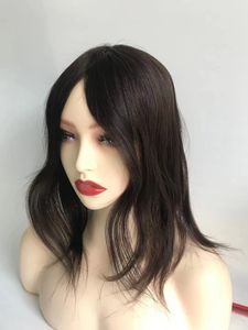 Fryzury Human Hair Topper z klipsami jedwabia Top Chińczyka do włosów dla kobiet wtrystyczny podwójna strona 15 cm*16 cm 5,9 cala*6,3 cala