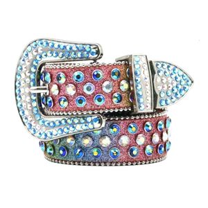 BB Simon Belt Designer Top Quality Belt Mens Belt för kvinnor Shiny Diamond Belt Black On White Multicolour With Bling Rhinestones As Gift Waistband