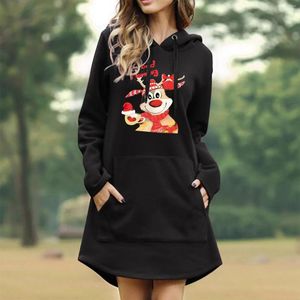 Casual Dresses Oversize Hoodies Women Sweatshirts Christmas Printing Oversized Sweaters For Zip Up Older