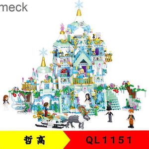 Blocchi Building Blocks amici Windsor Ice and Snow Series 1529pcs Aubly Ice and Snow Castle Puzzle Assemblato Giocattolo per bambini Regali