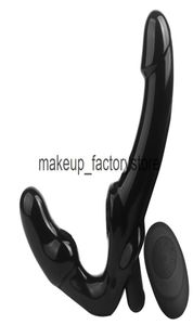 Massaggio Lesbiche A Distanza Senza Fili GSpot Clitoride Vibratore Adulti Senza Spalline Strapon Dildo Giocattoli Del Sesso per Coppie Doppia Testa Vibrat8758568