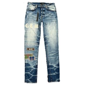 Jeans para homens Y2K Jeans Designer Jeans Mens Skinny Jeans Desig Zipper Fly Cores Longo Hippop Adesivo Bordado Slim Denim Straight Streetwear Skinny Winter01 42