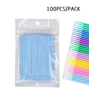 False Eyelashes 100Pcsbag Disposable MicroBrush Extension Individual Lash Removing Swab Micro Brush For Eyelash Tools1232495