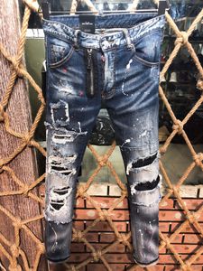 TR Apstar DSQ Coolguy Jeans Herr Jeans Hip Hop Rock Moto Design Ripped DSQ Jean Distressed Skinny Denim DSQ Biker Jeans 608