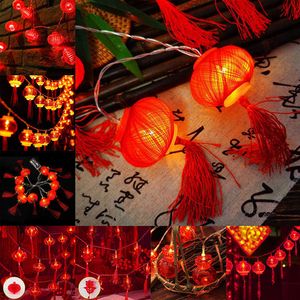 LED-Schnüre LED-Blinklicht-Schnur-Quasten-rote Laternen-Lampe 10/20LED für chinesische Neujahrs-Dekorations-Kaninchen-Jahr-Festival-Lichter P230414