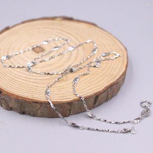 Chains Real Sterling Silver Necklace Women Chain 3mm 925 Carambola Shape 16-18inchL Rolo
