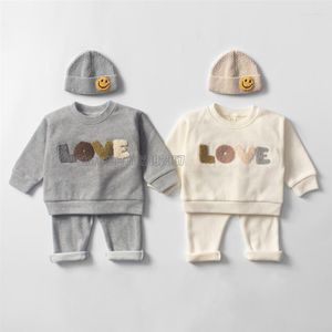 Kleidungssets Baumwolle Geboren Baby Mädchen Jungen Outfits Frühling Babys Kleidung Kleine Pullover Hosen Kinder