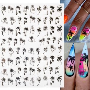 1pcs summer Coconut tree nail stickers designer leaf nail art decorations Fruits Orange Sliders cherry nails decals in bundles Nail ArtStickers Decals Nail Art