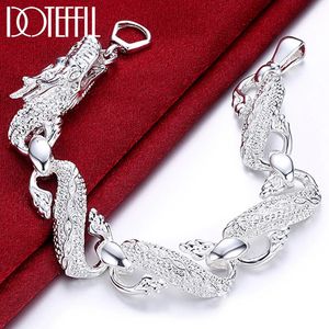 Armreif DOTEFFIL Ankunft 925 Sterling Silber Armband Armreif Manschette Mann Frauen Drachen Armband Edlen Schmuck Party Weihnachtsgeschenk 231116