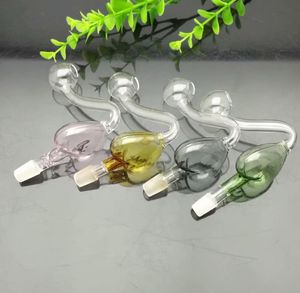 Pfeife Mini-Huka-Glasbongs Bunte Metallform 10 mm großer farbiger Pfirsich-Herz-Glastopf